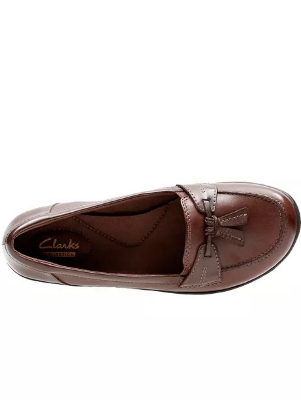 CLARKS Women's Ashland Bubble Flats Shoes Brown Size 8 Tassel Classic Preppy